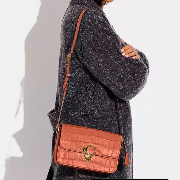 New Croc Effect Coach Studio Shoulder Bag - Picture 11 of 12